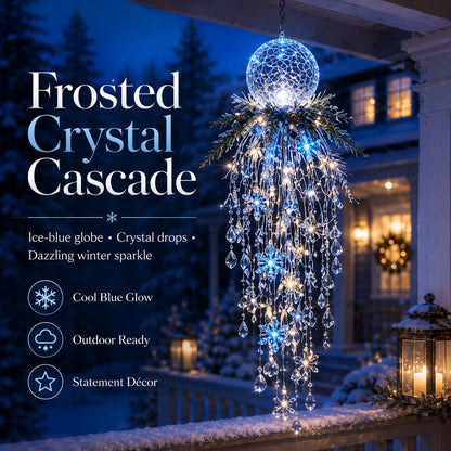 🎅 Christmas Hanging Snowflake & Crystal LED Light | Magical Porch Glow ✨