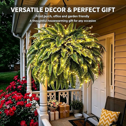 Glowing Boston Ferns with Lights – 🌿 Zero Watering, Zero Maintenance