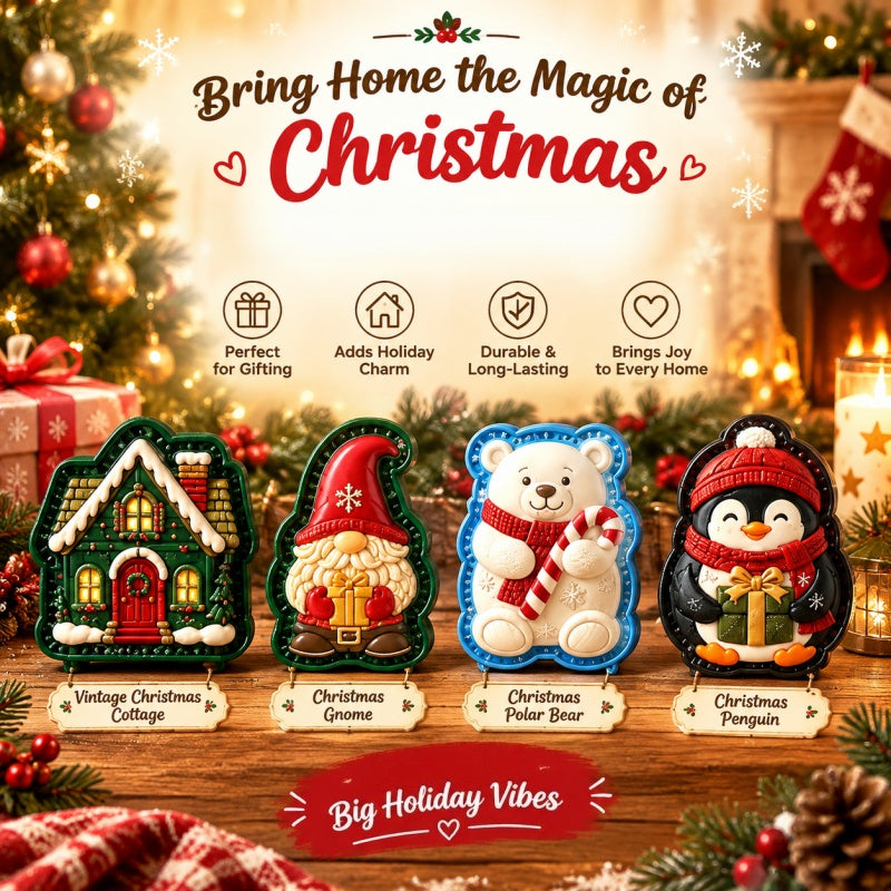 🏡 Vintage Christmas Cottage+🎅 Christmas Gnome+🐻‍❄️ Polar Bear+🐧 Christmas Penguin