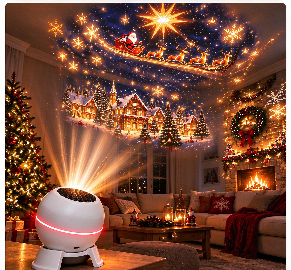 🔥 Turn Any Room Into a Christmas Wonderland – Holiday Projection Night Light