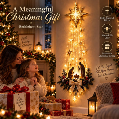 ✝️ Bethlehem Star of Faith – Lighted Nativity Wall Decor