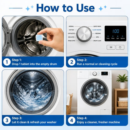 Powerful washing machine cleaning tablets - Quick cleaning