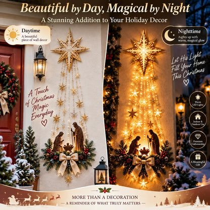 ✝️ Bethlehem Star of Faith – Lighted Nativity Wall Decor