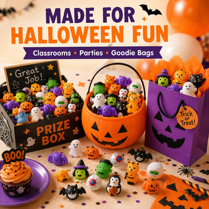 🎃50PCS Halloween Mochi Squishy Toys for Party Favors & Spooky Fun