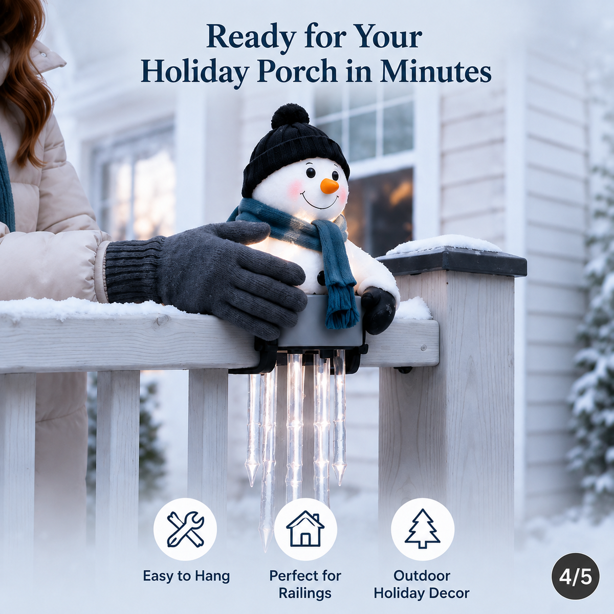 ⛄ Winter Glow Snowman Icicle Light Decor