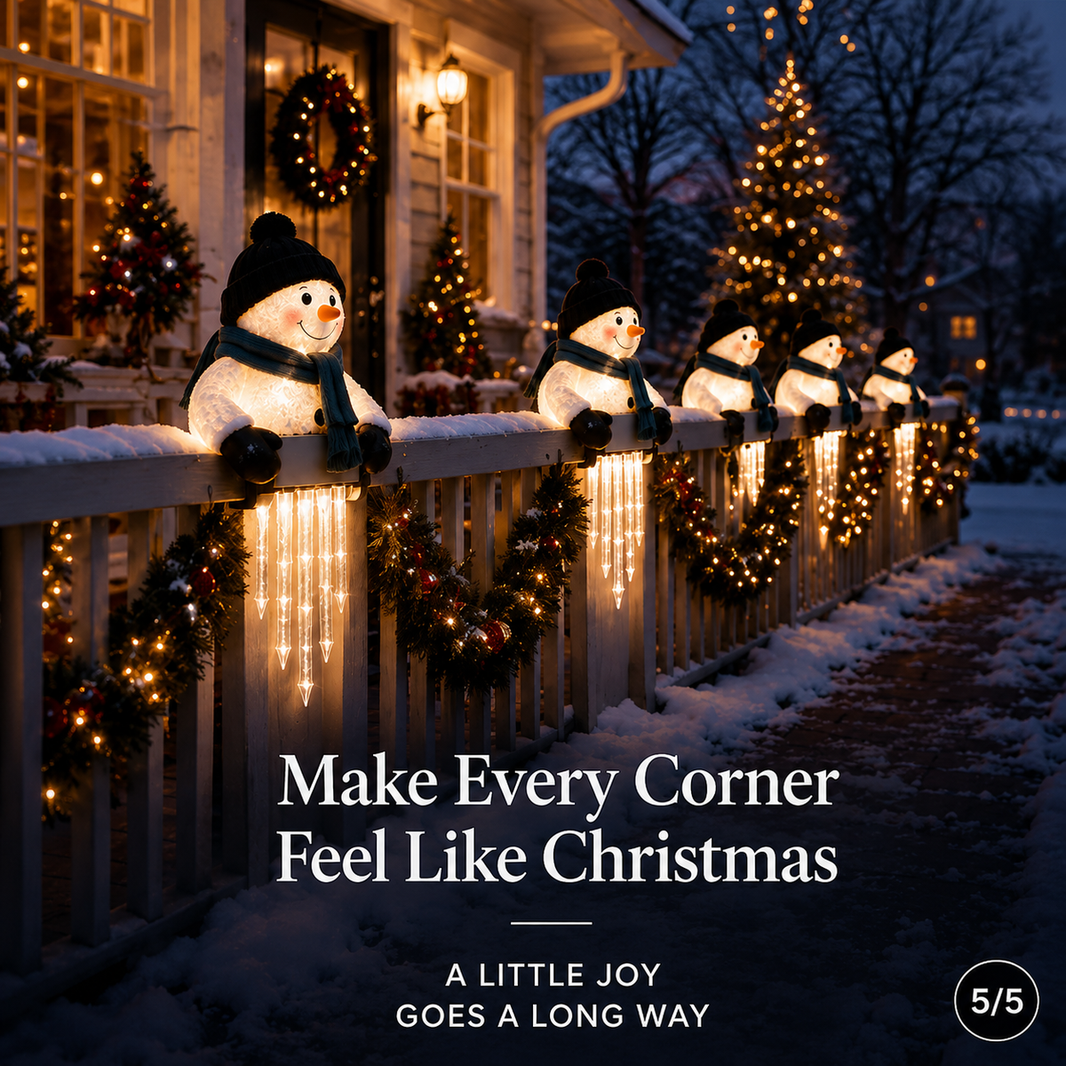 ⛄ Winter Glow Snowman Icicle Light Decor