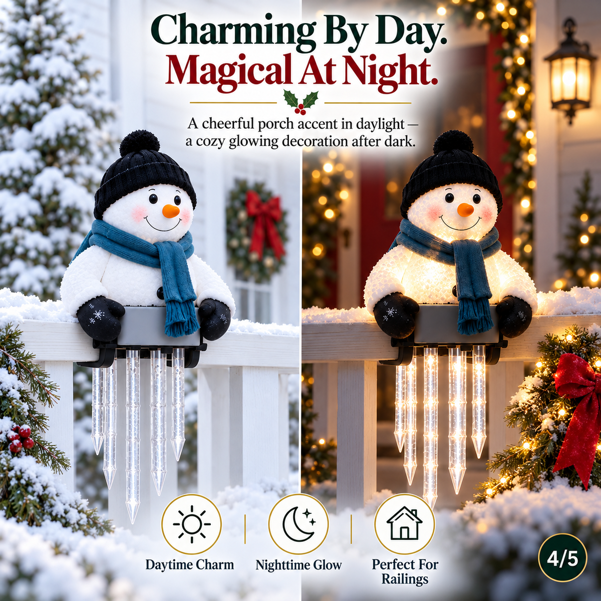 ⛄ Winter Glow Snowman Icicle Light Decor