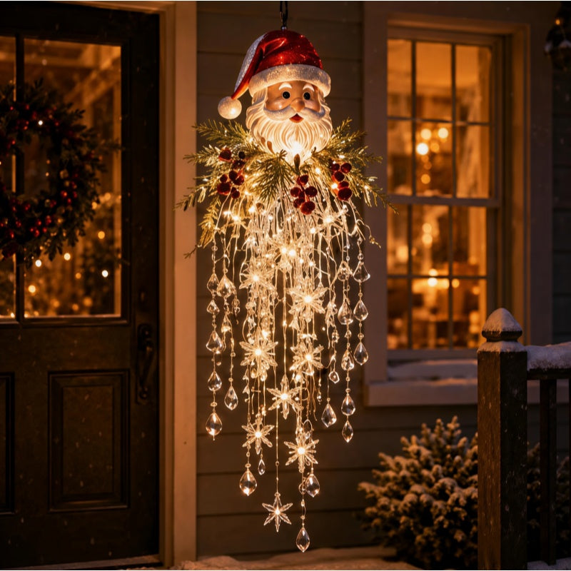 🎅 Christmas Hanging Snowflake & Crystal LED Light | Magical Porch Glow ✨