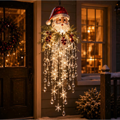 🎅 Christmas Hanging Snowflake & Crystal LED Light | Magical Porch Glow ✨