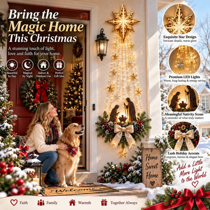 ✝️ Bethlehem Star of Faith – Lighted Nativity Wall Decor