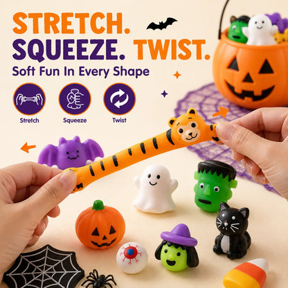 🎃50PCS Halloween Mochi Squishy Toys for Party Favors & Spooky Fun