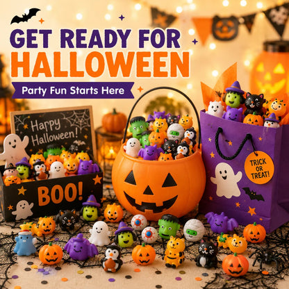 🎃50PCS Halloween Mochi Squishy Toys for Party Favors & Spooky Fun