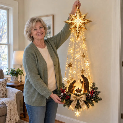 ✝️ Bethlehem Star of Faith – Lighted Nativity Wall Decor