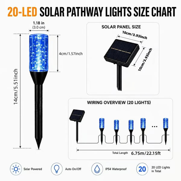 🌈Solar Pathway Lights Outdoor Crystal Bubble